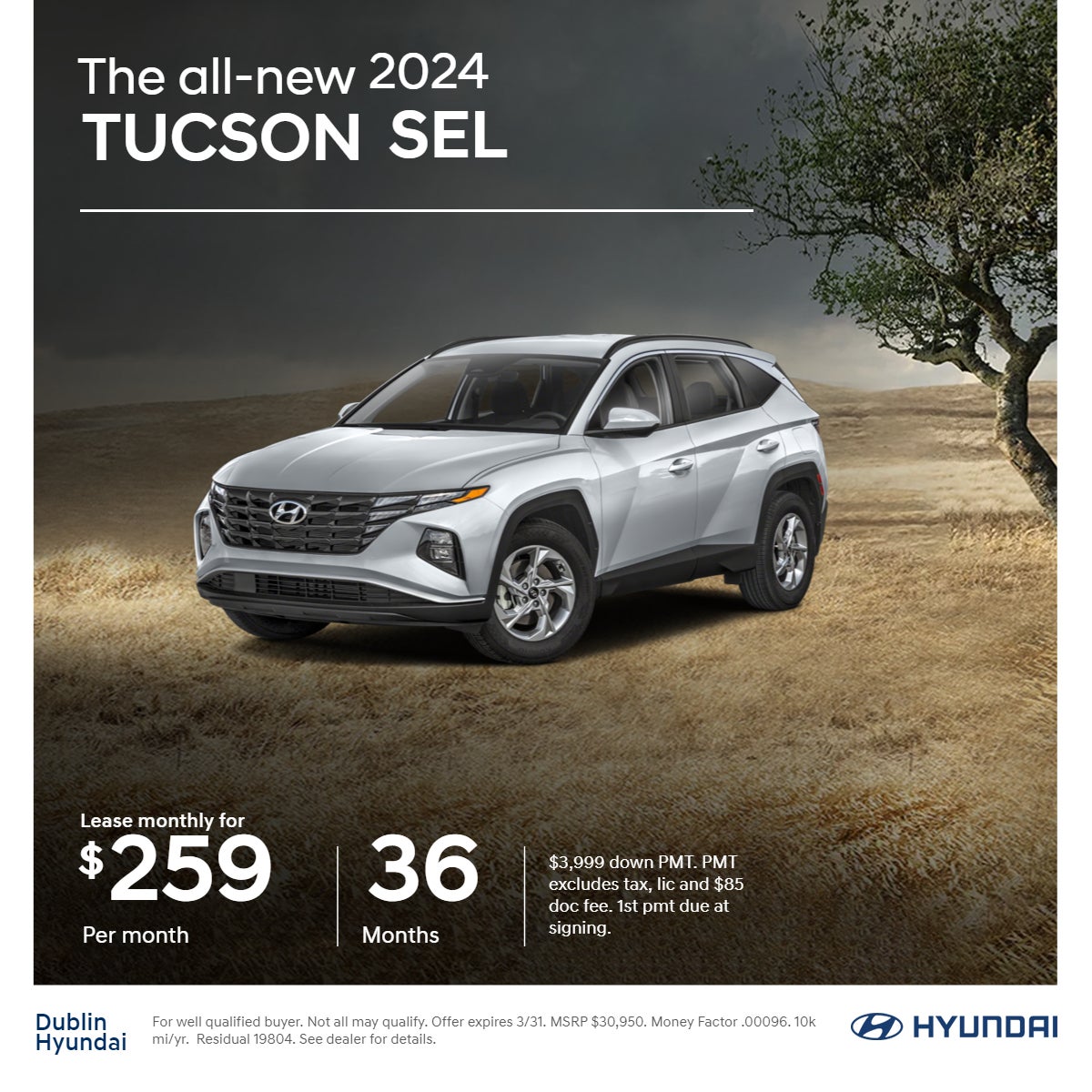 lease a Tucson for 299 per month